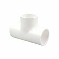 American Imaginations 1.5 in.x 1 in. White Plastic PVC Reducing Tee AI-38253